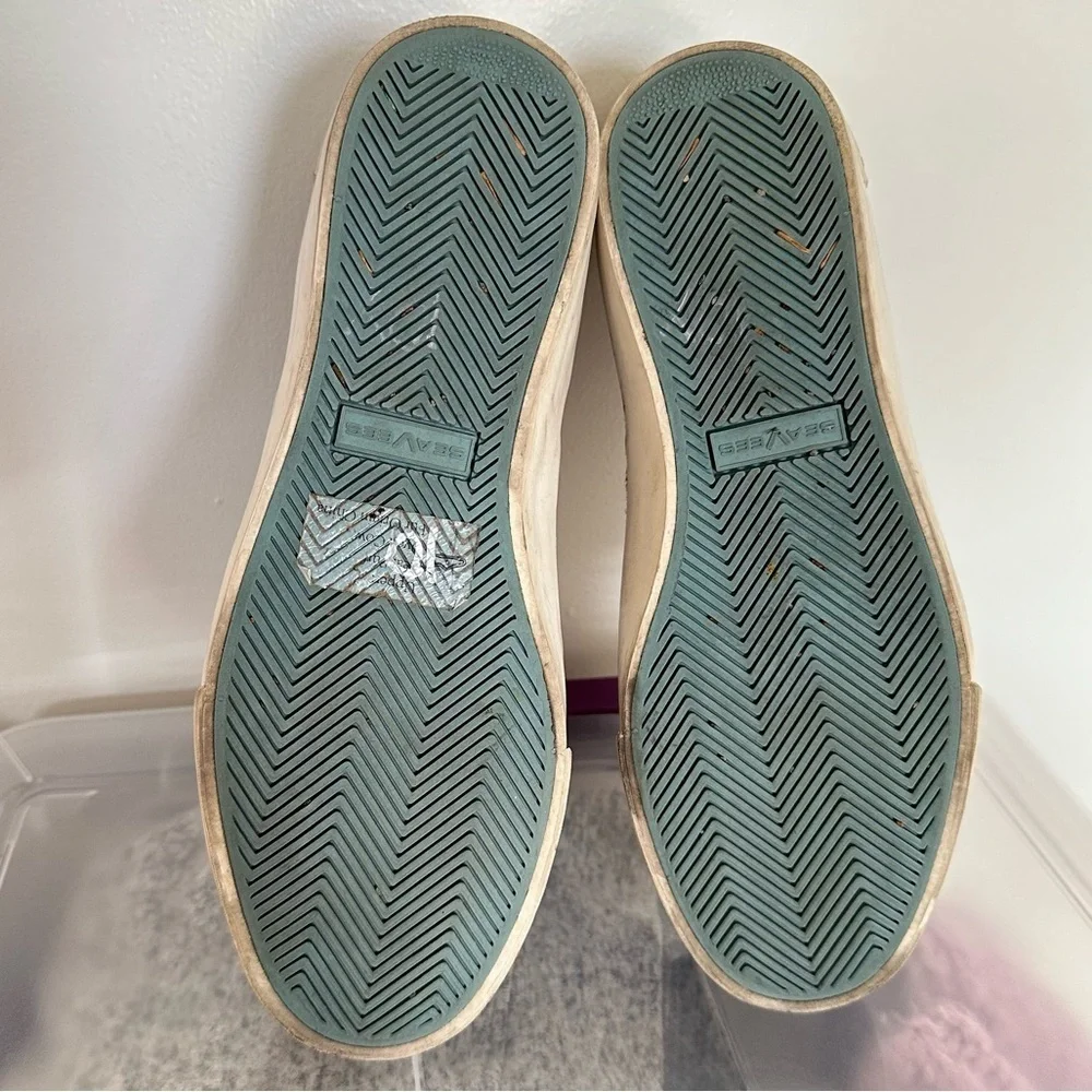 SeaVees Baja Platform Mulholland Leopard Print Cowhide Sneakers Size 9